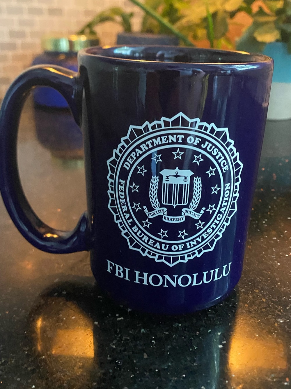 FBI Honolulu Seal Blue Mug